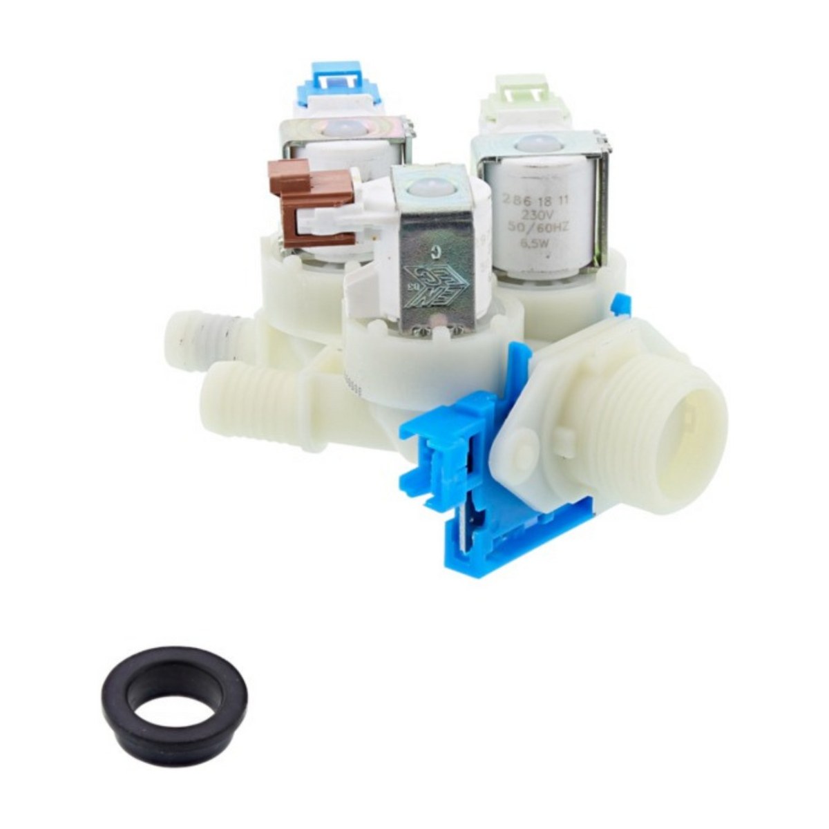 1325188207 genuine AEG 3 way washing machine inlet valve with flowmeter, view 2 view 2