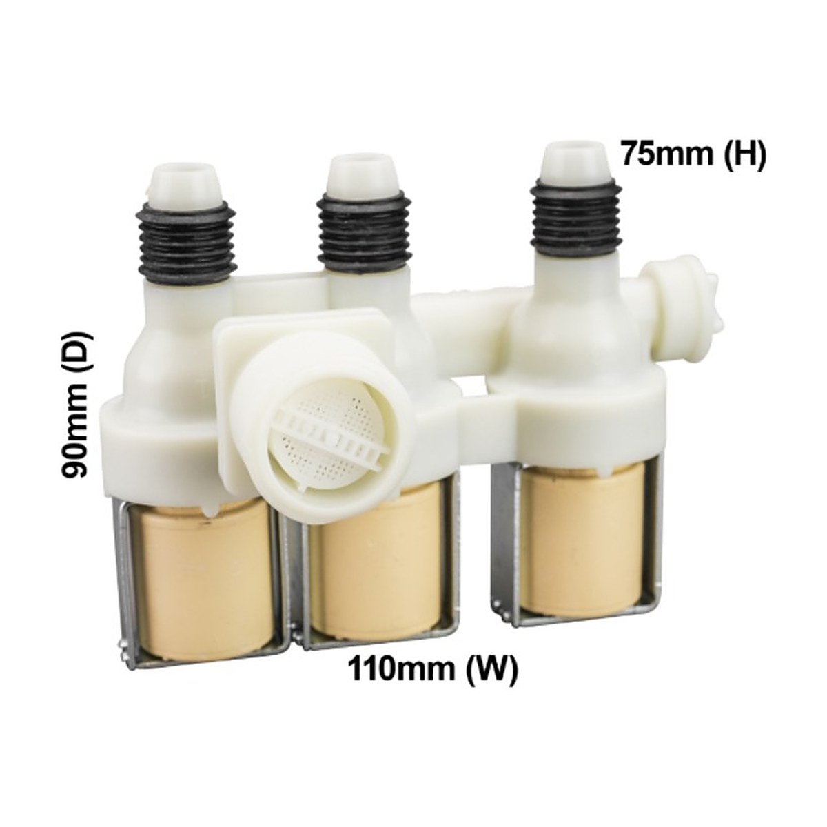 140000916035 genuine triple cold water inlet valve for Simpson, Westinghouse top load washers, view 4 view 4