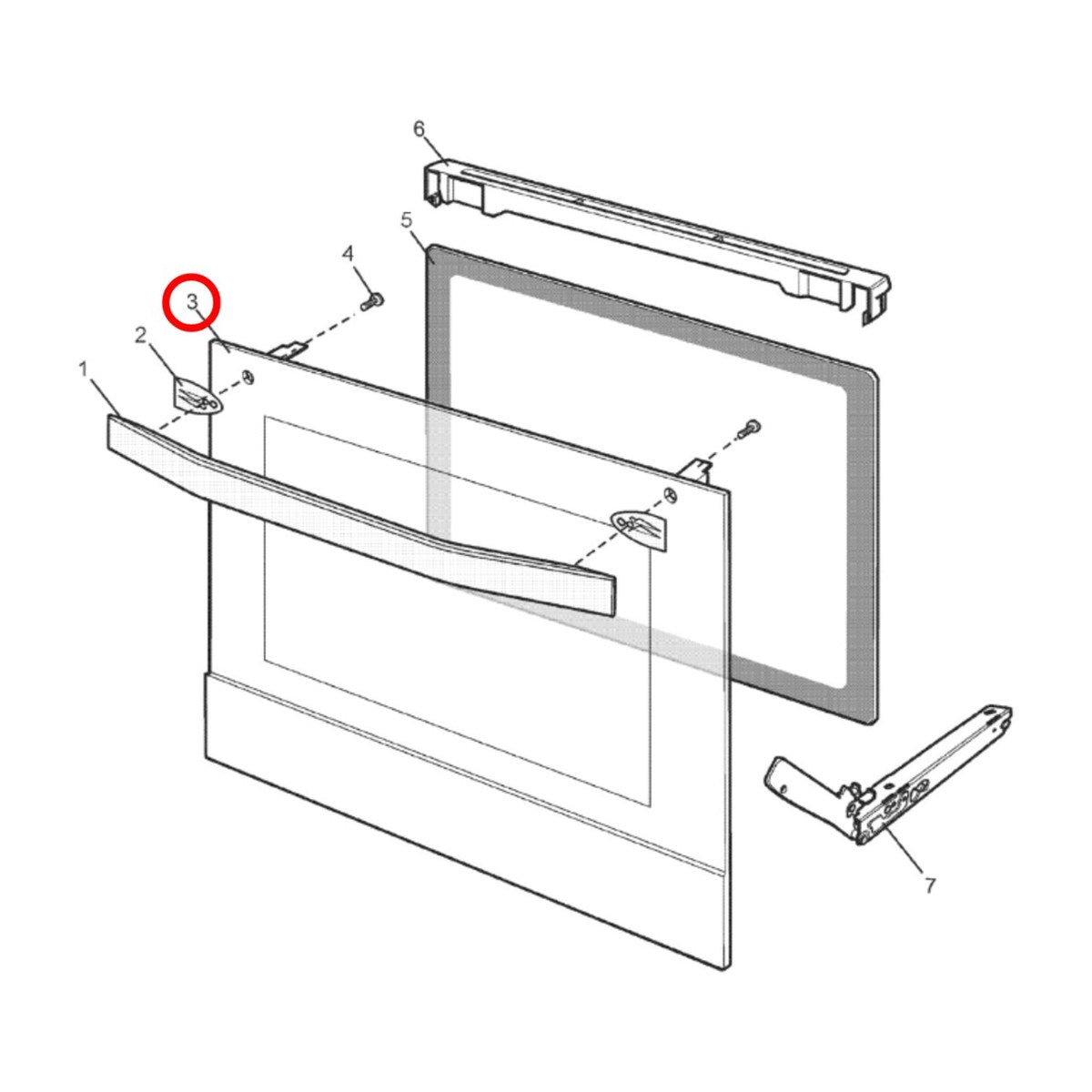 140041575022 genuine stainless steel outer oven door glass panel for Chef and Simpson ovens, view 2 view 2
