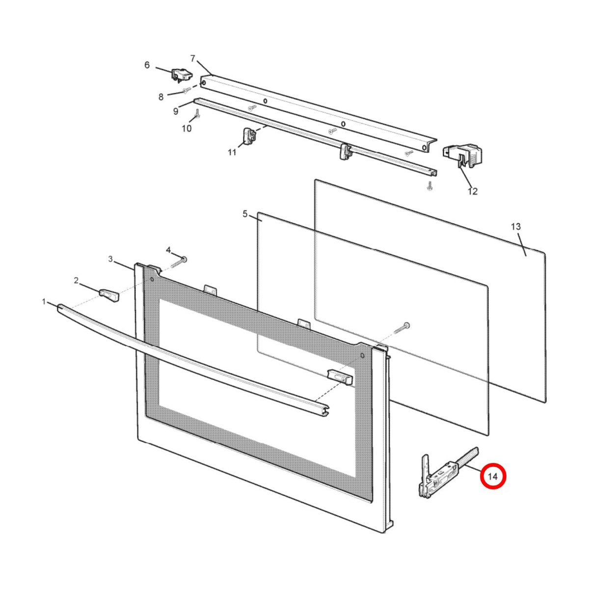 140059166110 genuine oven door hinge for Westinghouse and AEG ovens, view 3 view 3