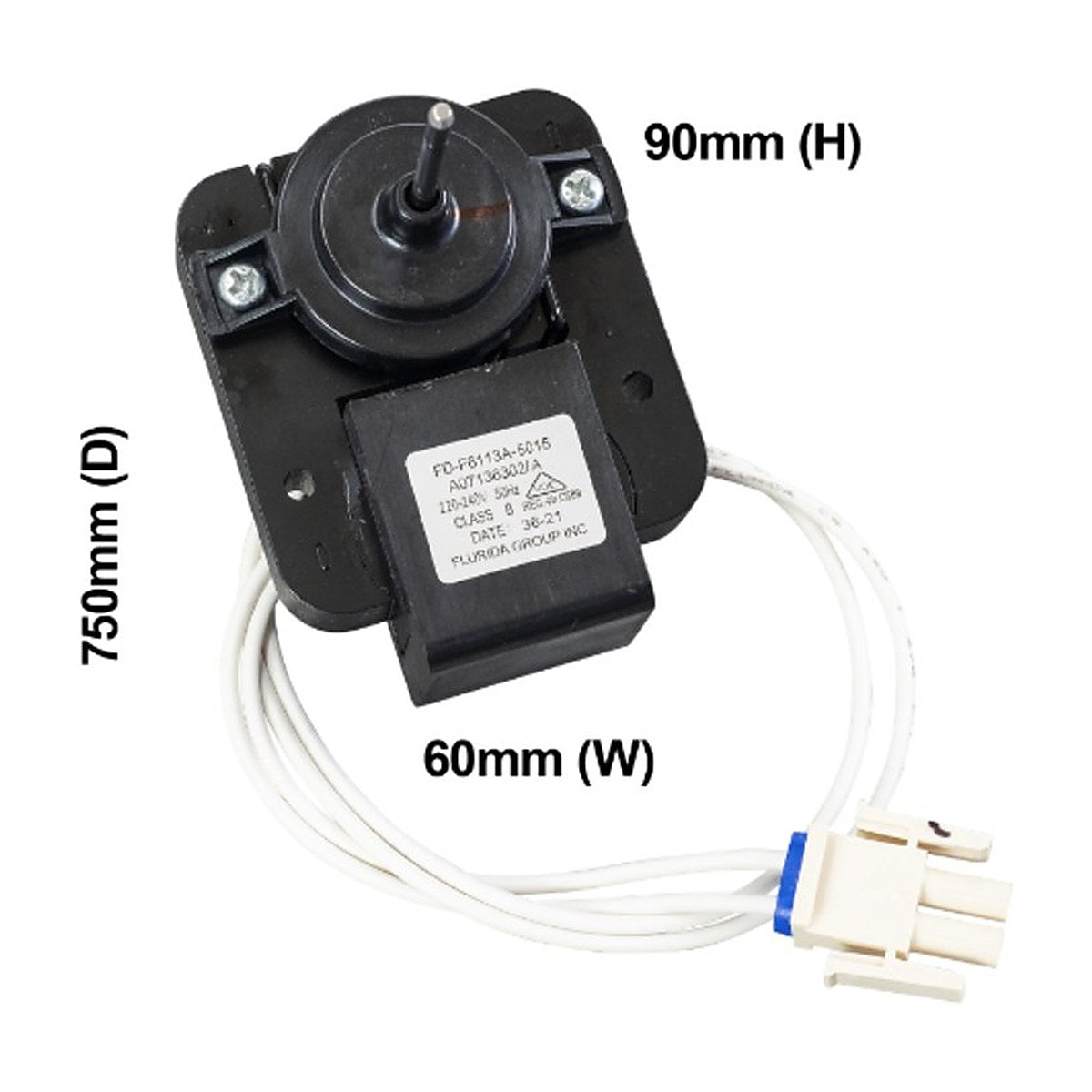 140071363026 genuine freezer evaporator fan motor for Westinghouse and Kelvinator fridges, view 3 view 3