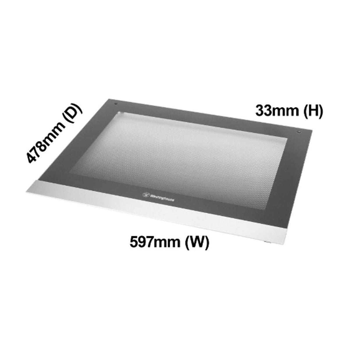 140163220035 genuine Westinghouse stainless steel outer oven door glass assembly, view 2 view 2