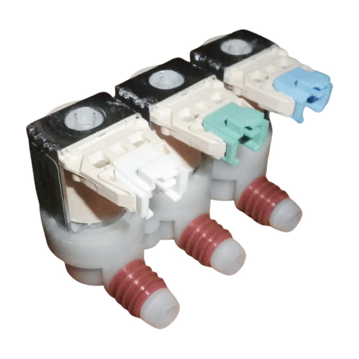 140207157029 genuine Westinghouse washing machine cold inlet valve 1 inlet 3 outlets, view 2 view 2