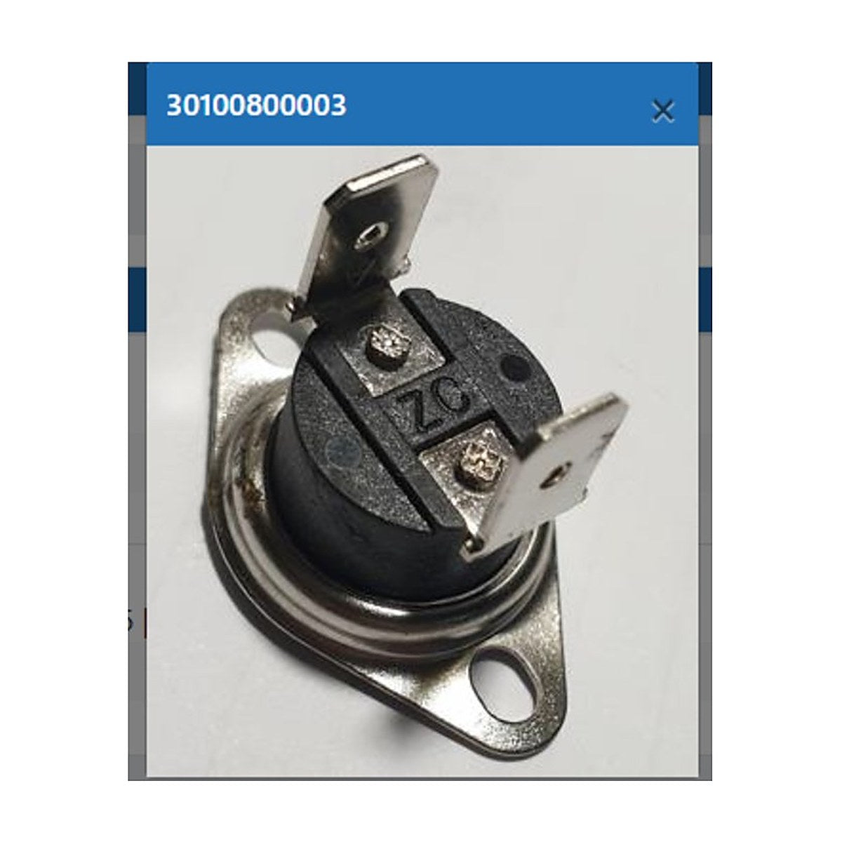 30100800003 genuine 45°C oven cooling thermostat for Euromaid and Technika ovens, view 3 view 3