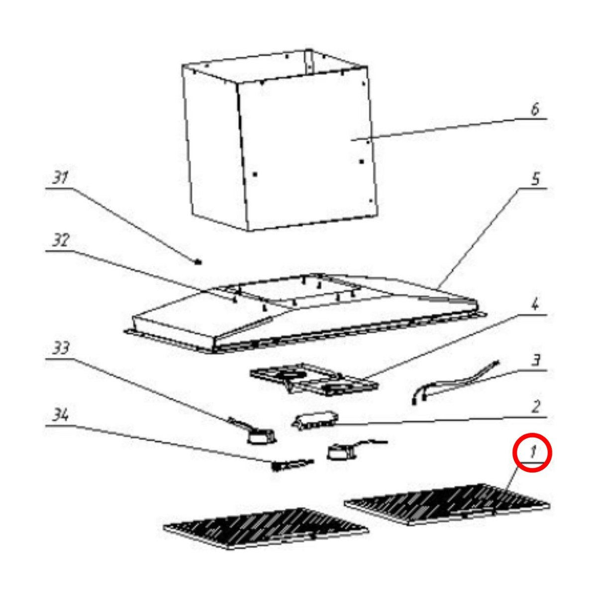 30405100005 genuine 340 x 279.5mm rangehood filter for Technika rangehoods, view 2 view 2