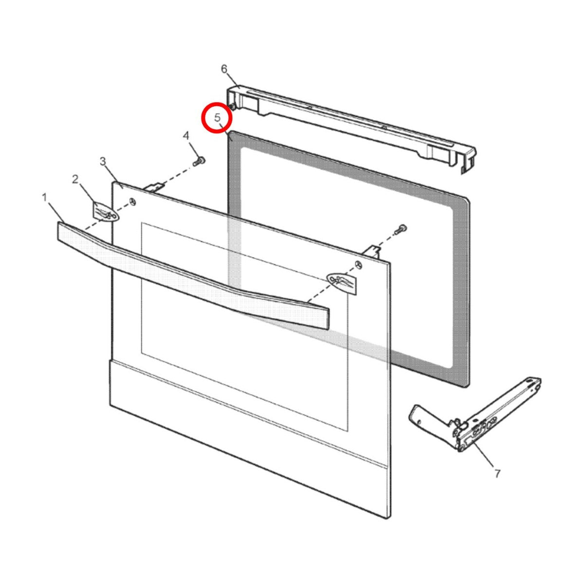 4055549143 genuine inner oven door glass for Westinghouse, Chef and Electrolux ovens, view 3 view 3