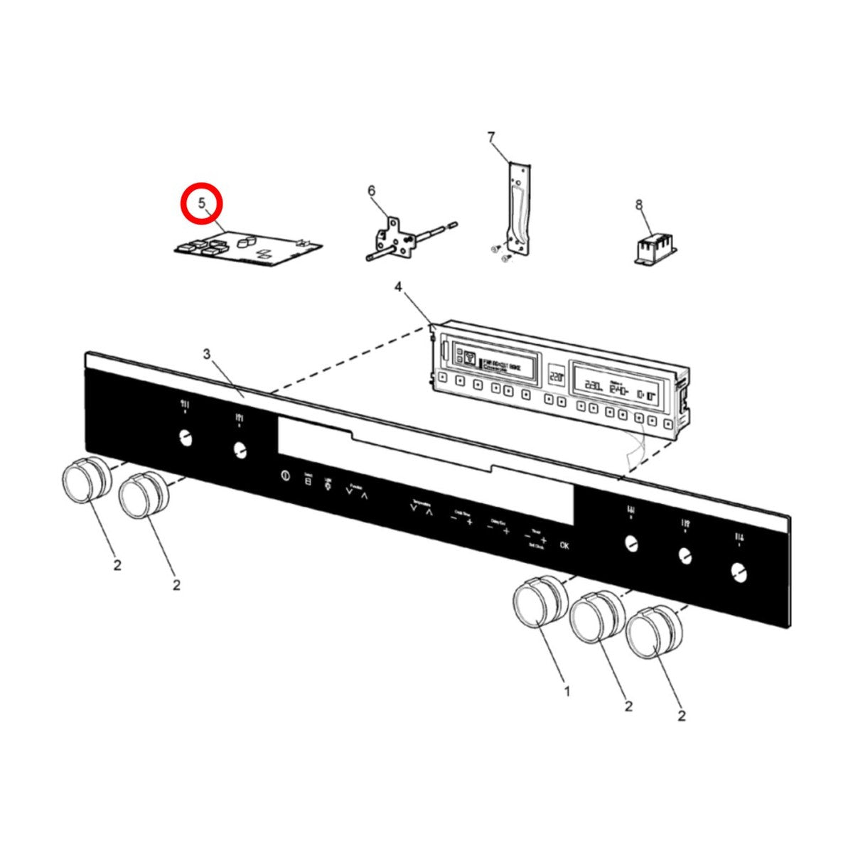 4055549523 genuine OVC3000 oven power board for Electrolux, Westinghouse, AEG, Chef and Simpson ovens, view 3 view 3