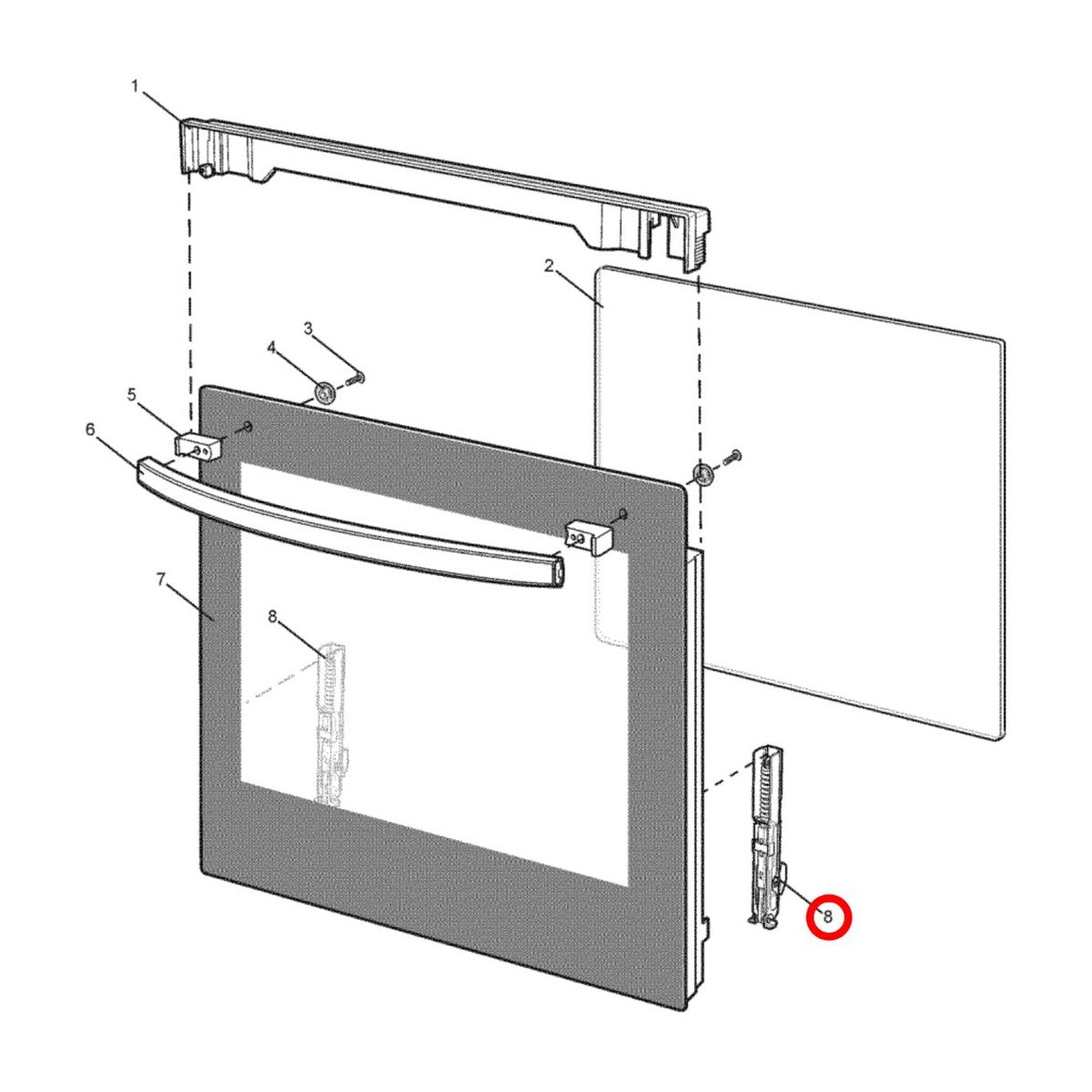 4055561486 genuine pair of oven door hinges for Chef and Westinghouse ovens, view 3 view 3