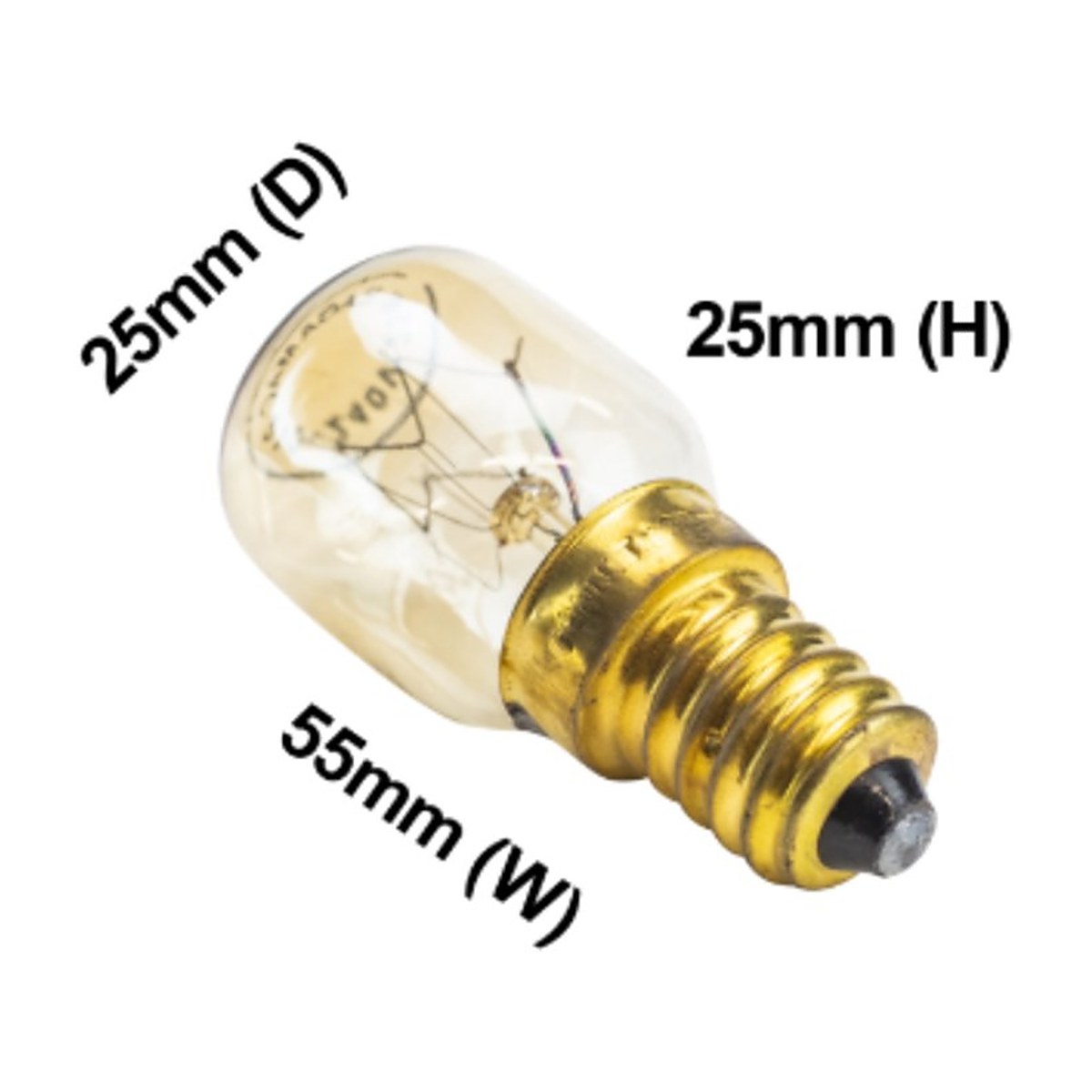 4055564647 genuine Electrolux oven lamp 25W E14 SES clear globe rated 300C