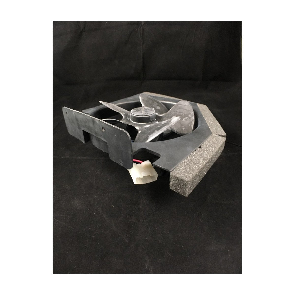 4055577300 genuine condenser fan motor and shroud assembly for Westinghouse and Electrolux fridges, view 3 view 3