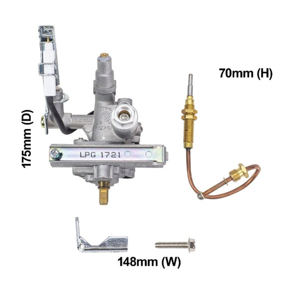 4055906913 genuine LPG barbecue gas valve with flame failure, 1.27 injector