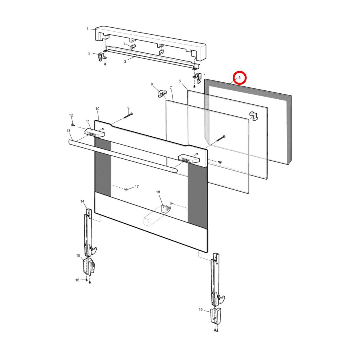4055919973 genuine inner door glass for Electrolux and Westinghouse pyrolytic ovens, view 2 view 2