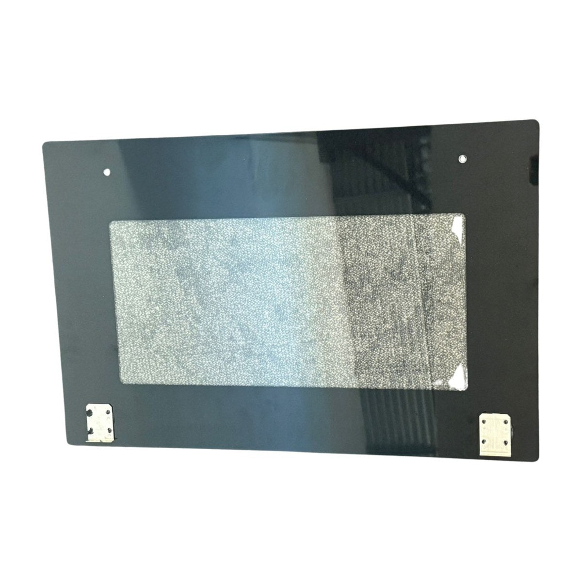 4055980678 genuine oven door glass with brackets for Westinghouse POH967S, view 2 view 2