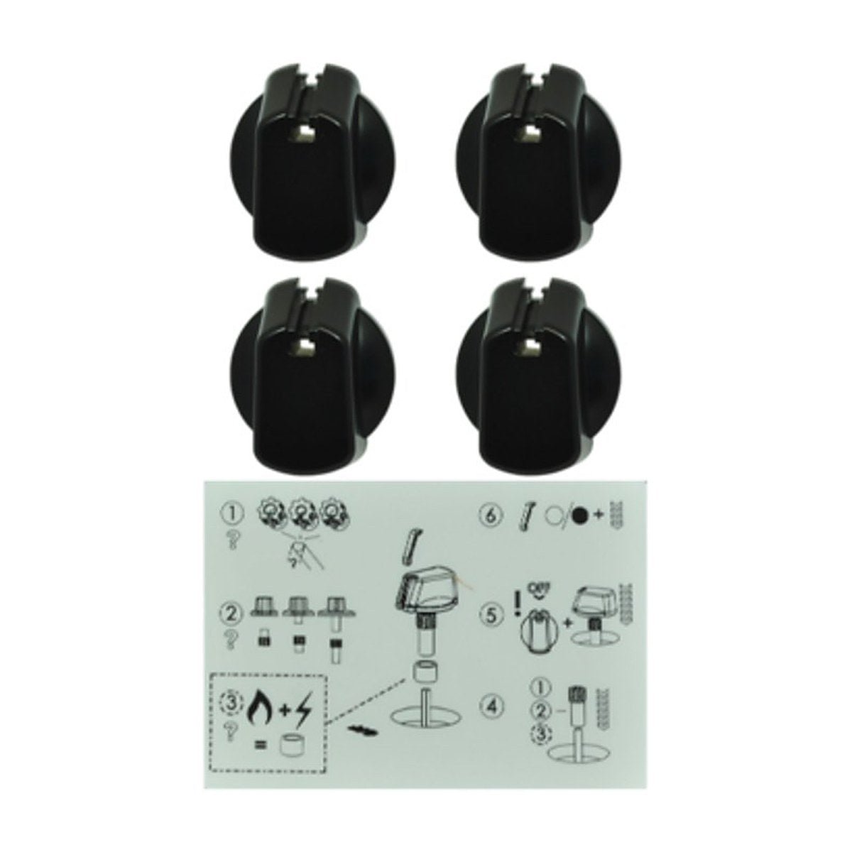 4055986428 genuine Electrolux universal cooker knob kit 35mm black with decals UK-35B4