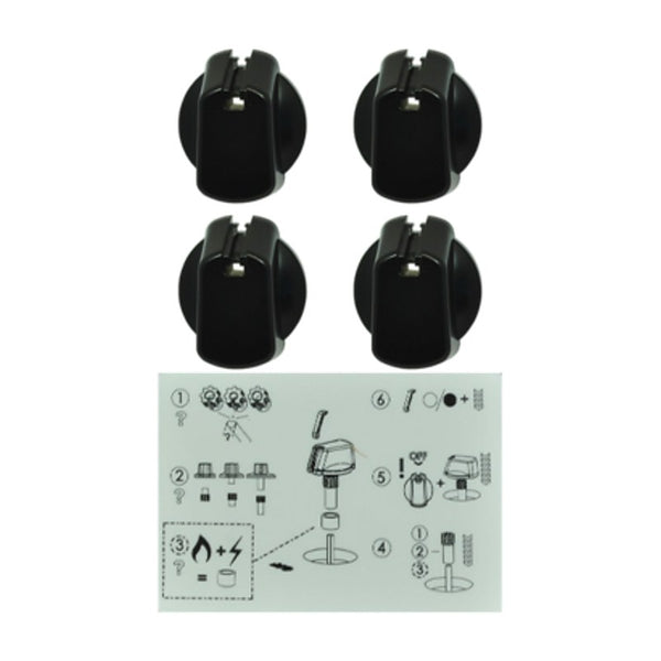 4055986428 genuine Electrolux universal cooker knob kit 35mm black with decals UK-35B4