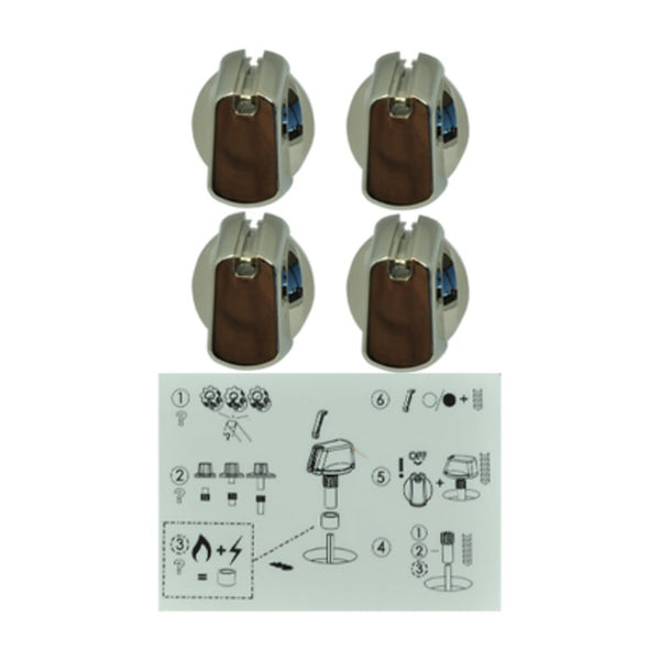 4055986451 genuine Electrolux universal knob kit 35mm chrome with decals UK-35C4