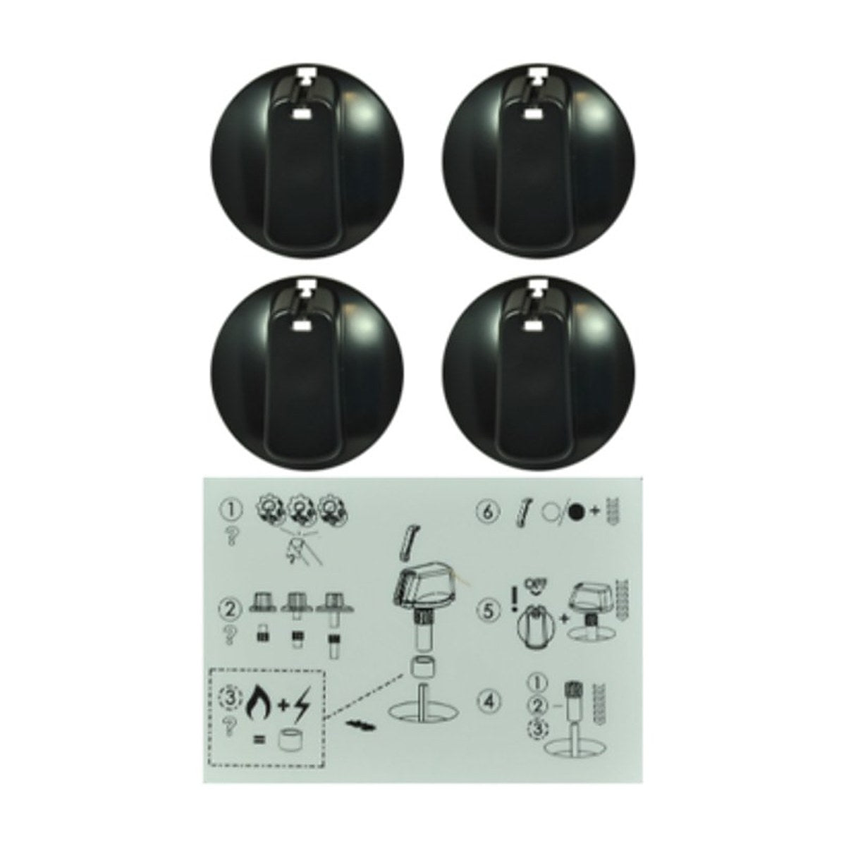 4055986774 genuine Electrolux 55mm black universal control knob kit with decals