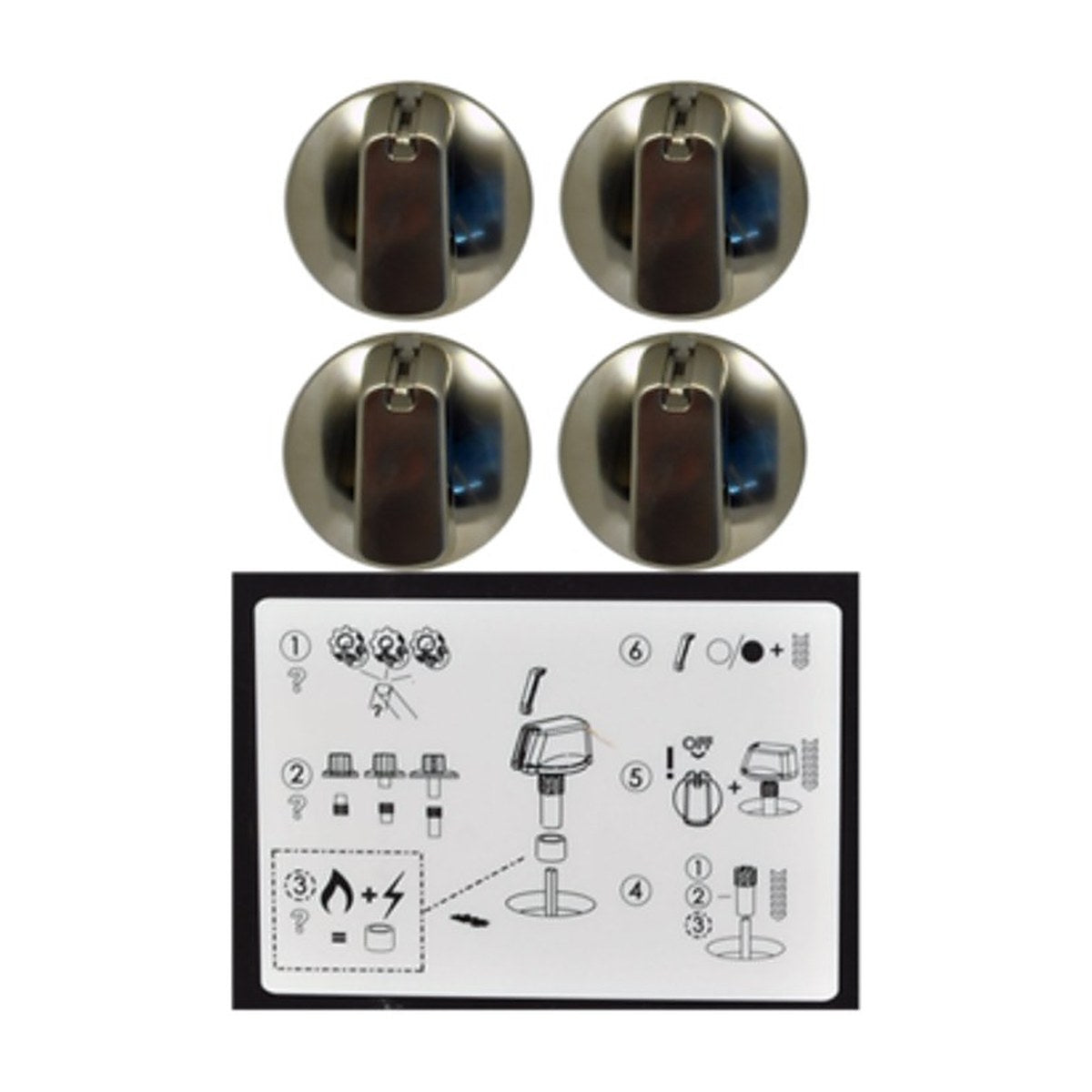 4055986840 genuine Electrolux 55mm stainless finish universal knob kit with decals