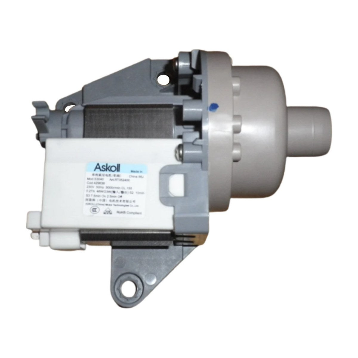 429638P genuine Askoll drain pump assembly for Fisher & Paykel top load washing machines, view 2 view 2