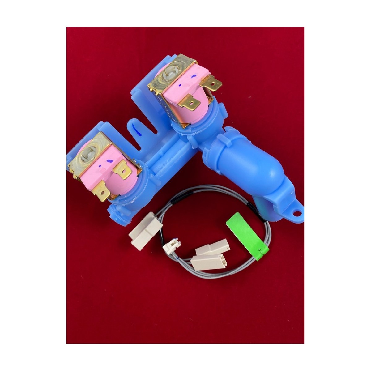430041P genuine Fisher & Paykel dual water inlet valve with BSP inlets for washing machines, view 2 view 2