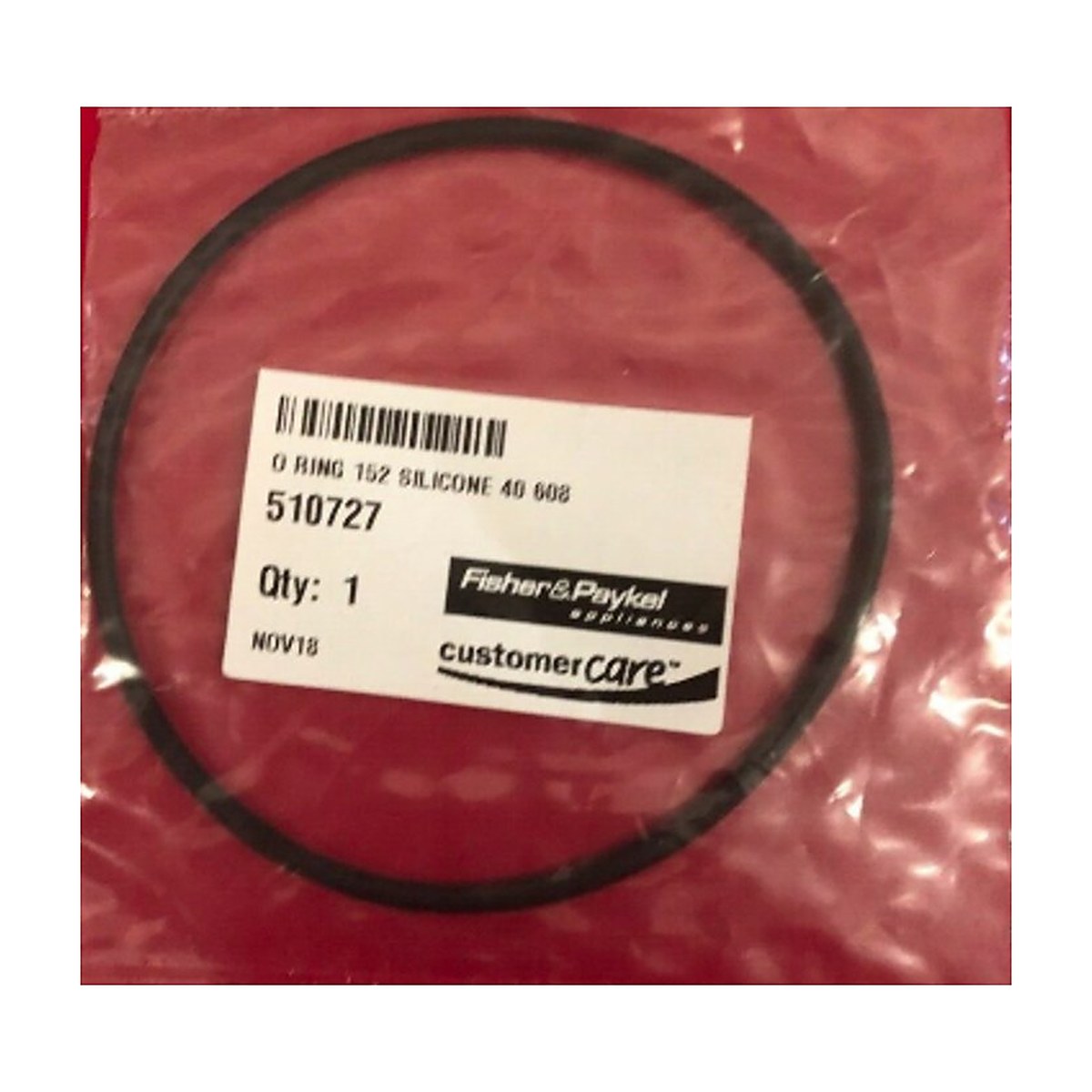 510727 genuine Fisher & Paykel DishDrawer rotor motor silicone O ring, view 2 view 2