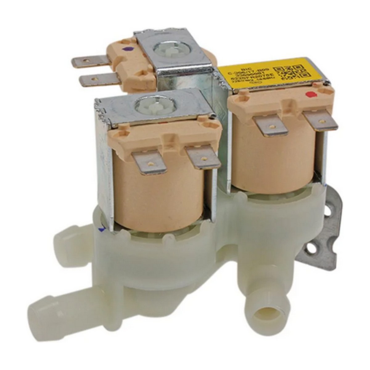 5220FR2075E genuine LG 3 way inlet valve for front load washing machines, view 3 view 3
