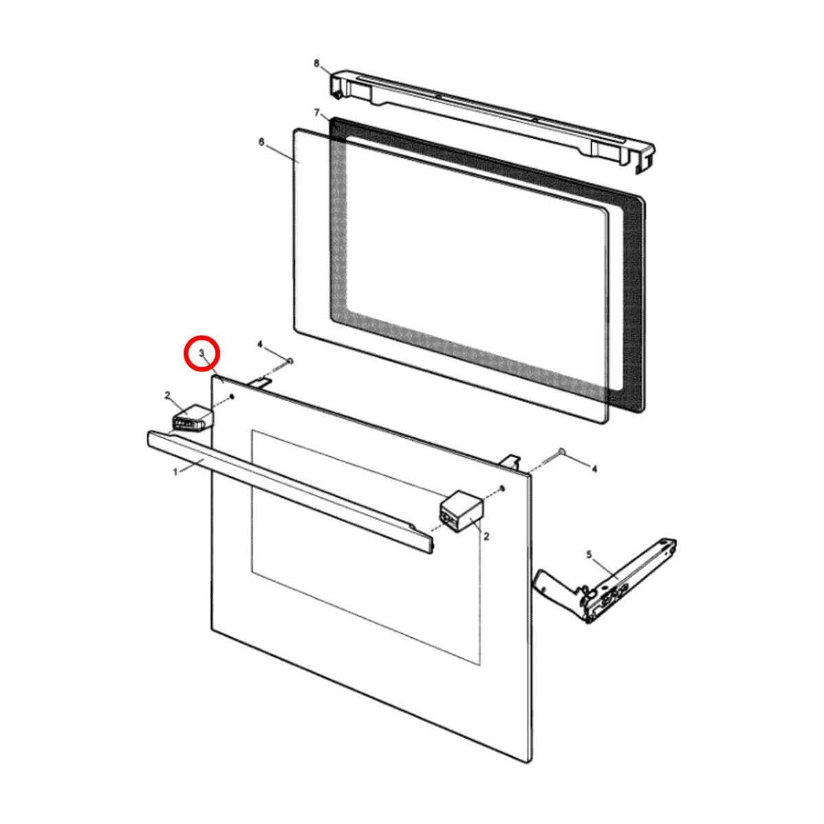 85800380029364 genuine Westinghouse oven door outer glass panel stainless steel, view 2 view 2