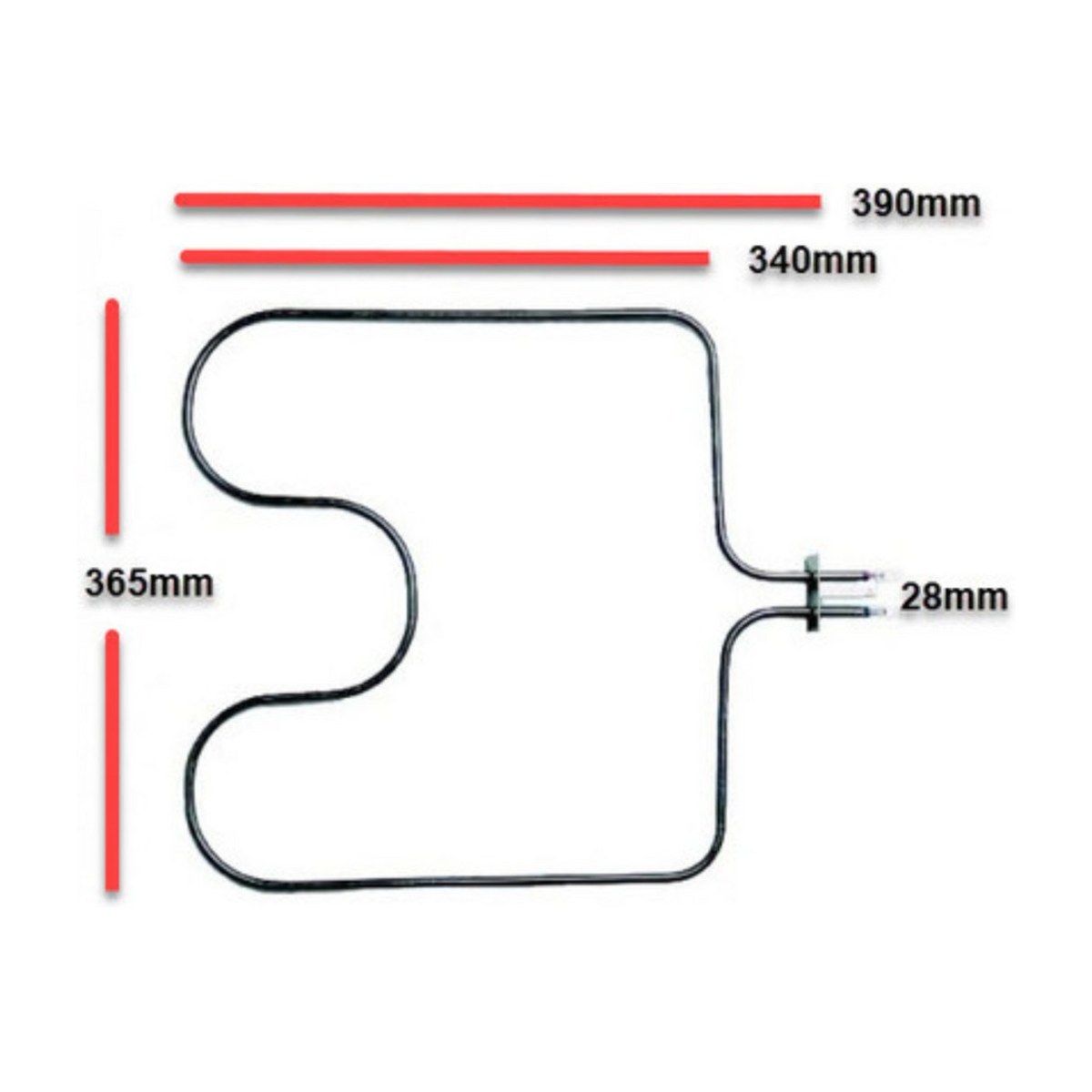 85801220020688 genuine 1800W bottom oven element for Simpson and Westinghouse ovens, view 2 view 2