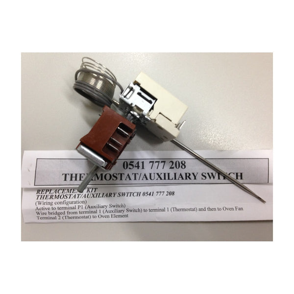 85805417772084 genuine Electrolux oven thermostat with auxiliary switch for Nova fan forced ovens