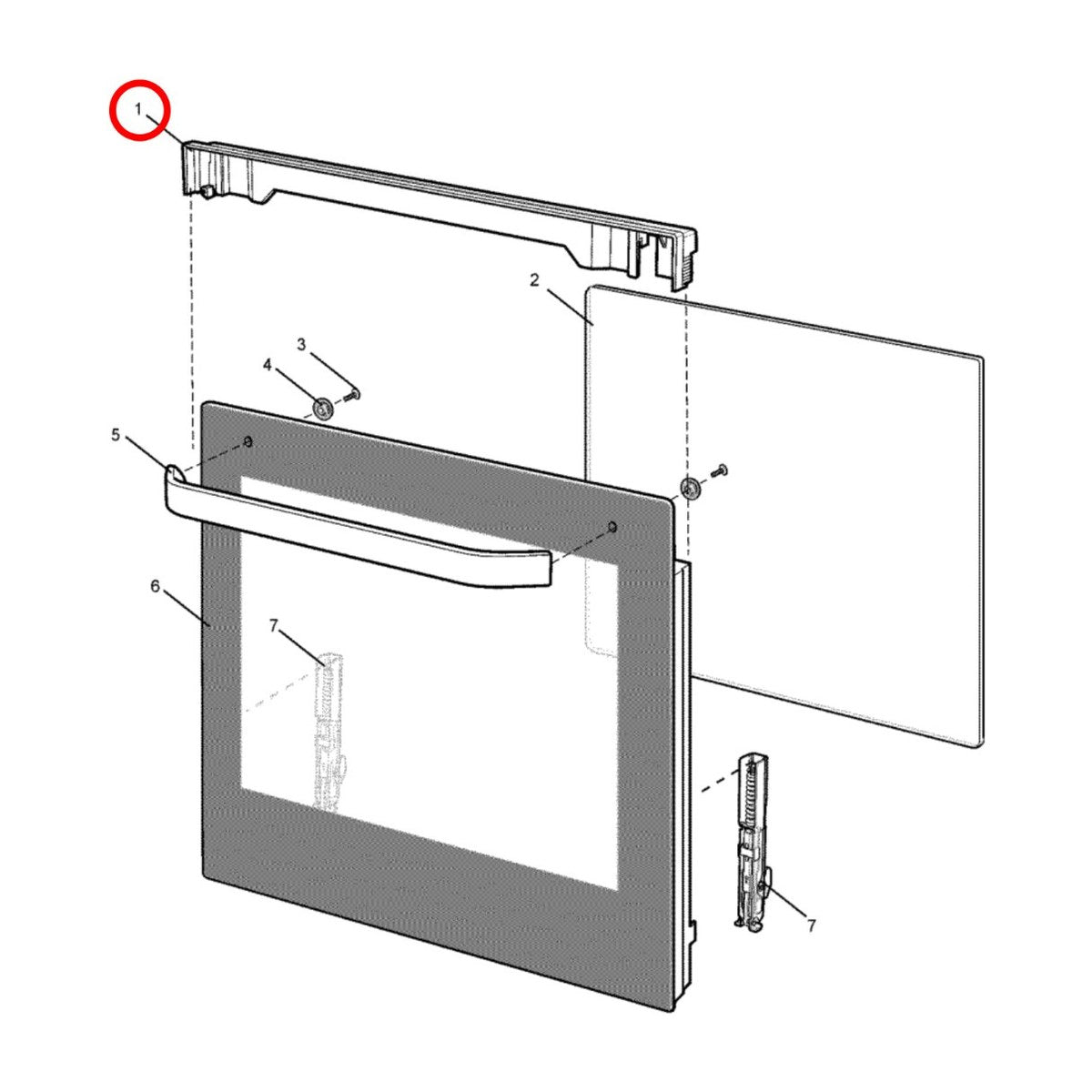 85805450029244 genuine vented upper oven door trim for Chef and Westinghouse ovens, view 2 view 2