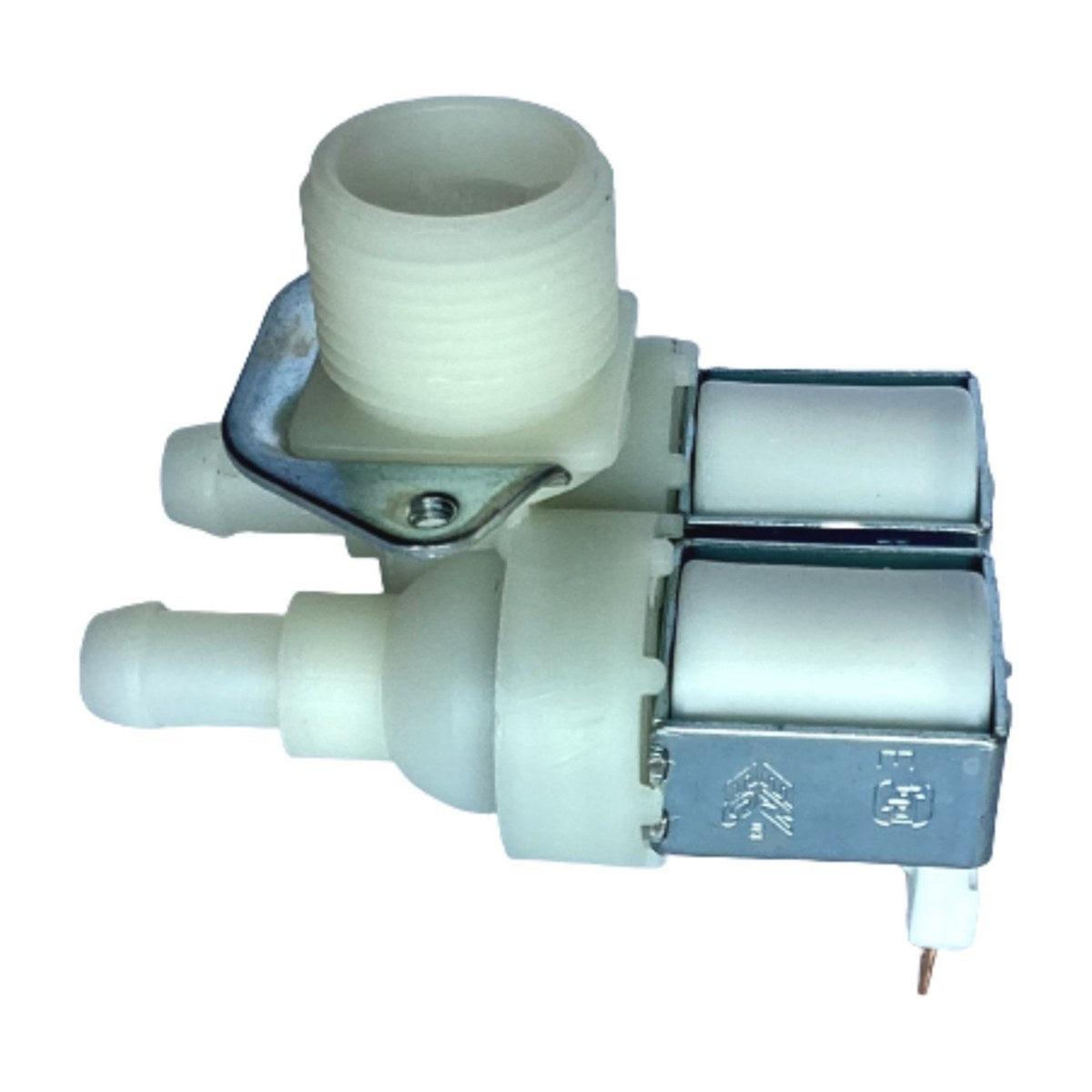 8581190308107 genuine 90 degree dual inlet valve for Simpson and Westinghouse washing machines, view 2 view 2