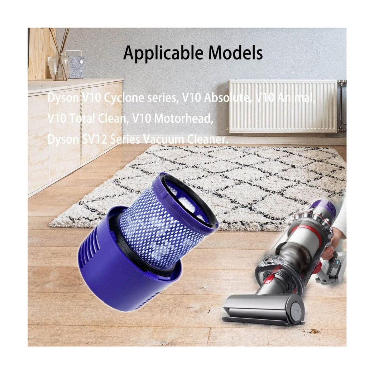 969082-01 generic replacement filter to suit Dyson V10 stick vacuums, view 4 view 4