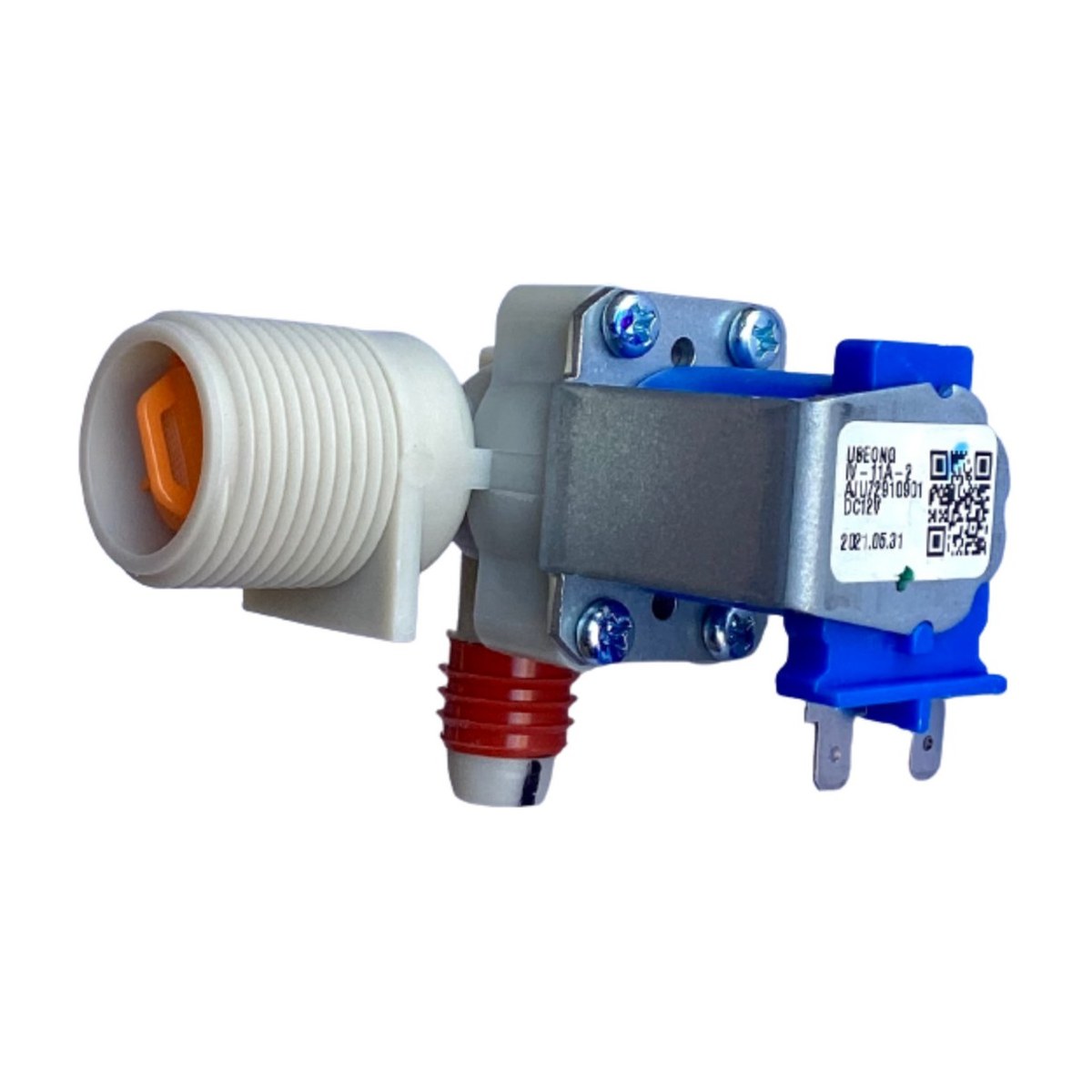 AJU72910901 genuine LG hot water inlet valve assembly for top load washing machines, view 2 view 2