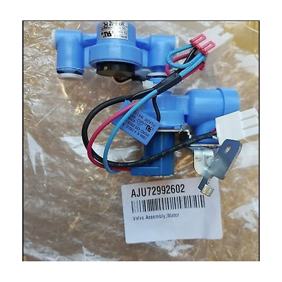 AJU72992602 genuine LG 1 way dark blue water inlet valve for LG fridges, view 2 view 2